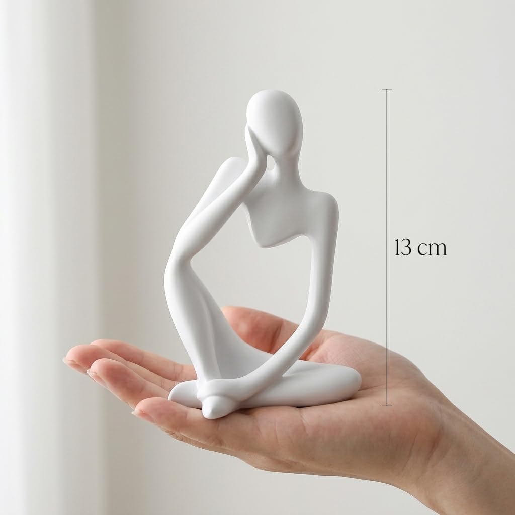 White Thinker Statue — Set of 3 view 3