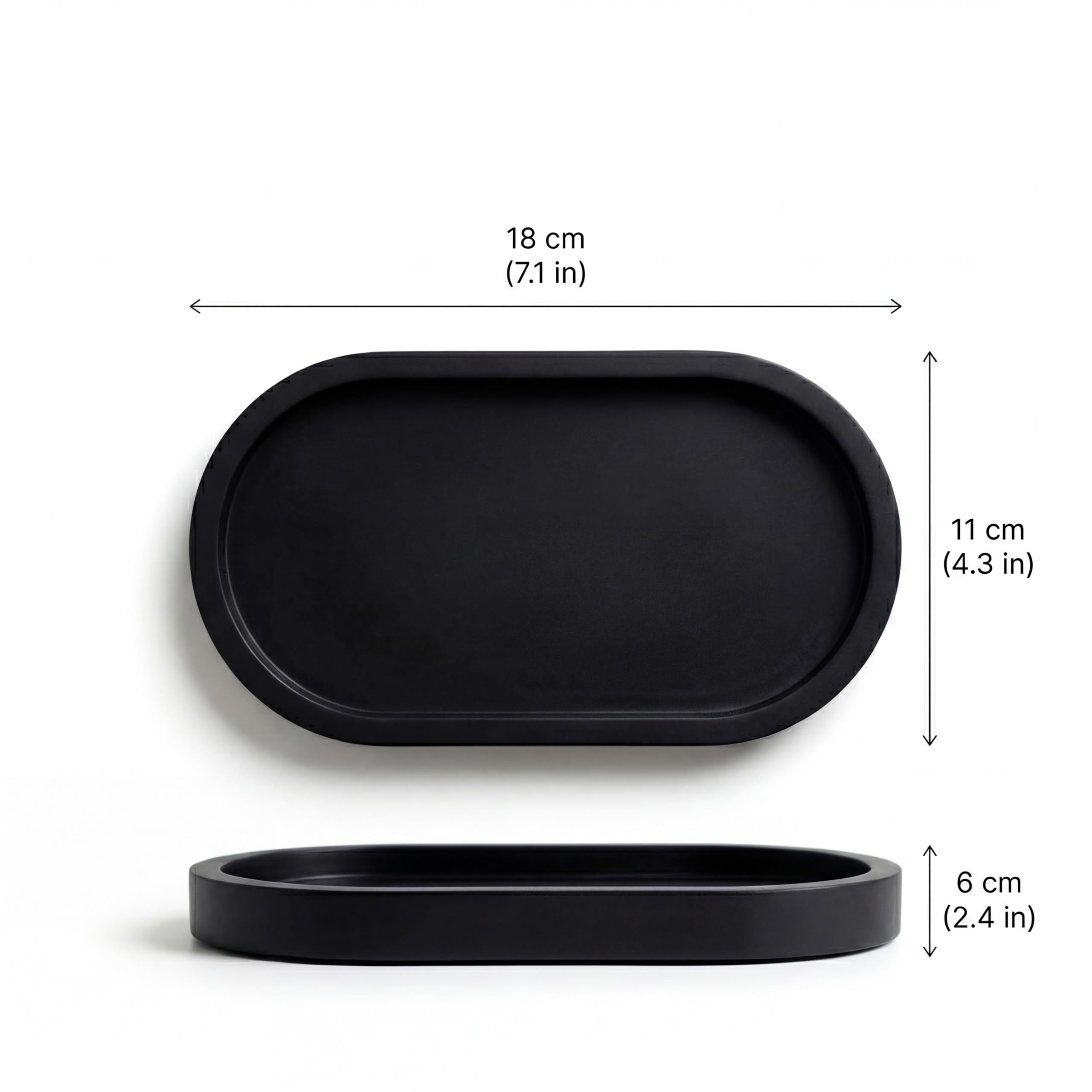 Black Oval Decorative Tray view 3