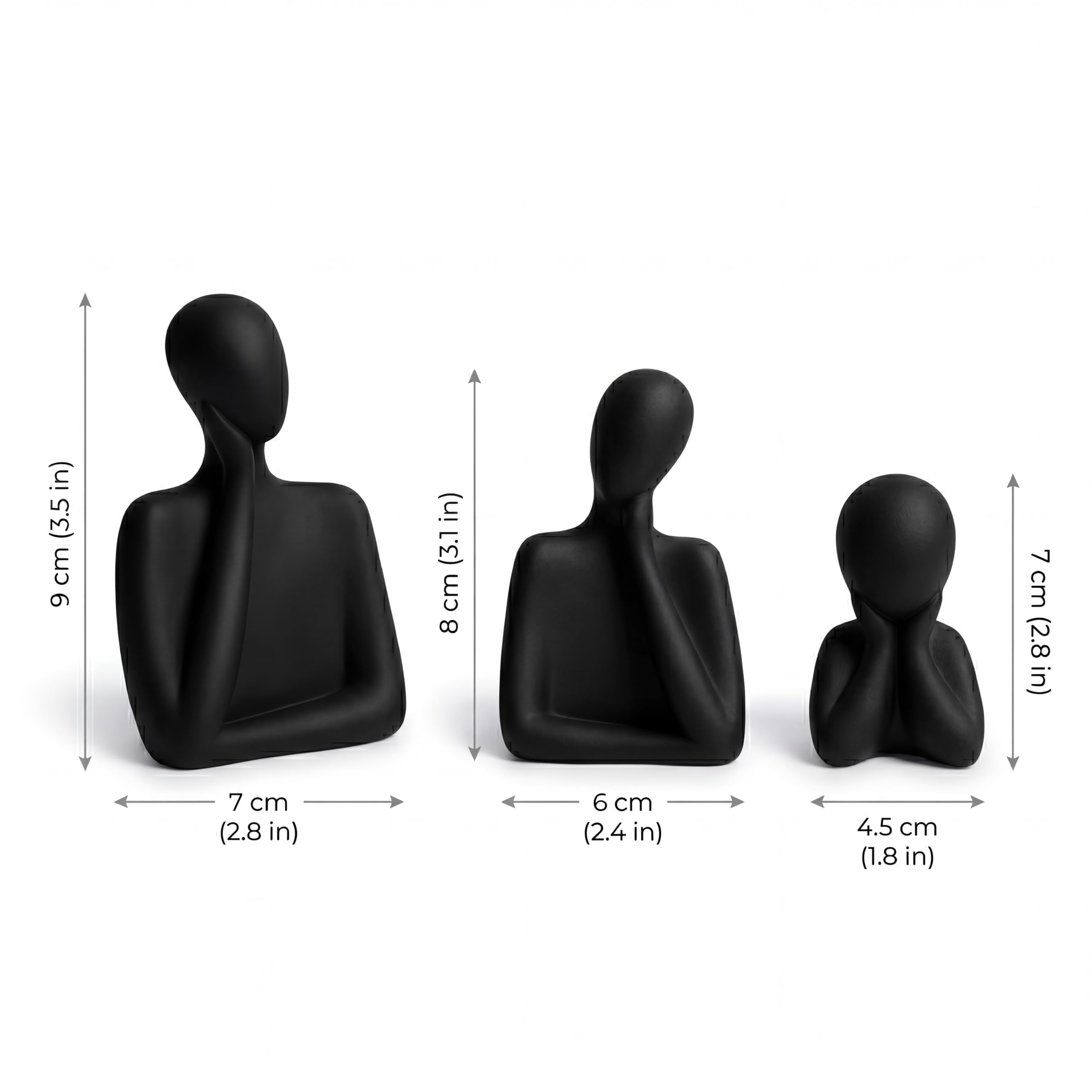 Black Family Statue — Set of 3 view 3