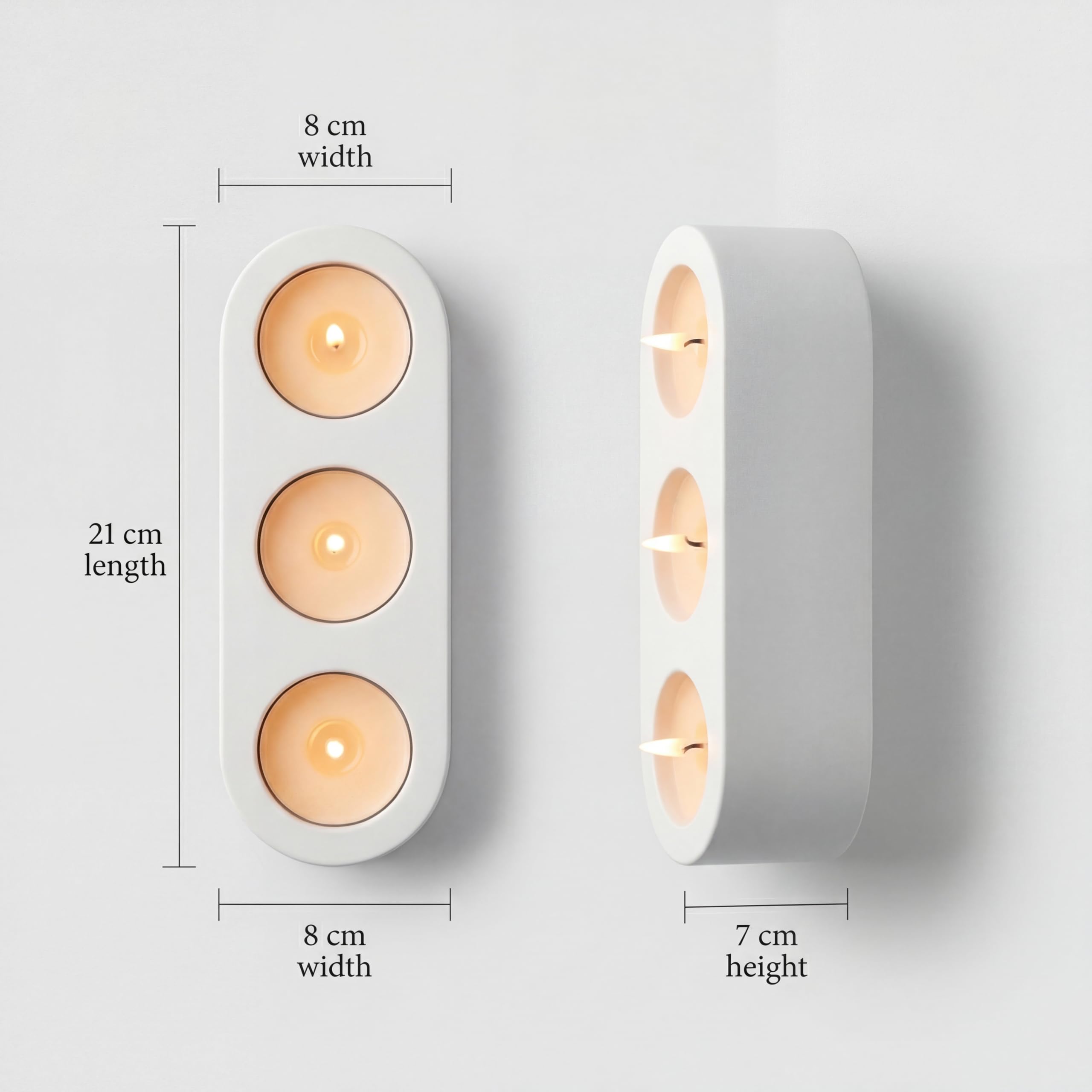 Stone Tealight Holder — 3 Slots view 3