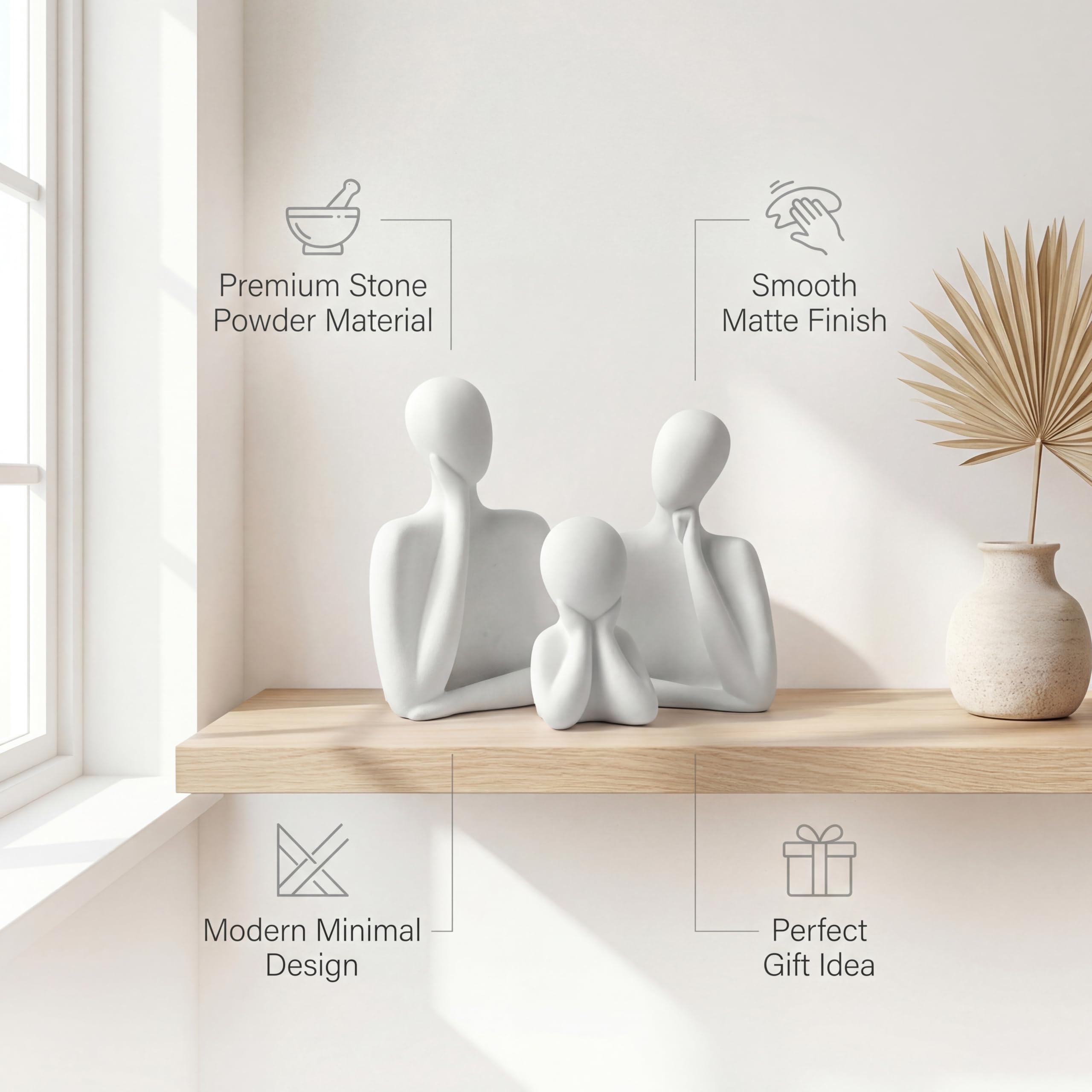 White Family Statue — Set of 3 view 4
