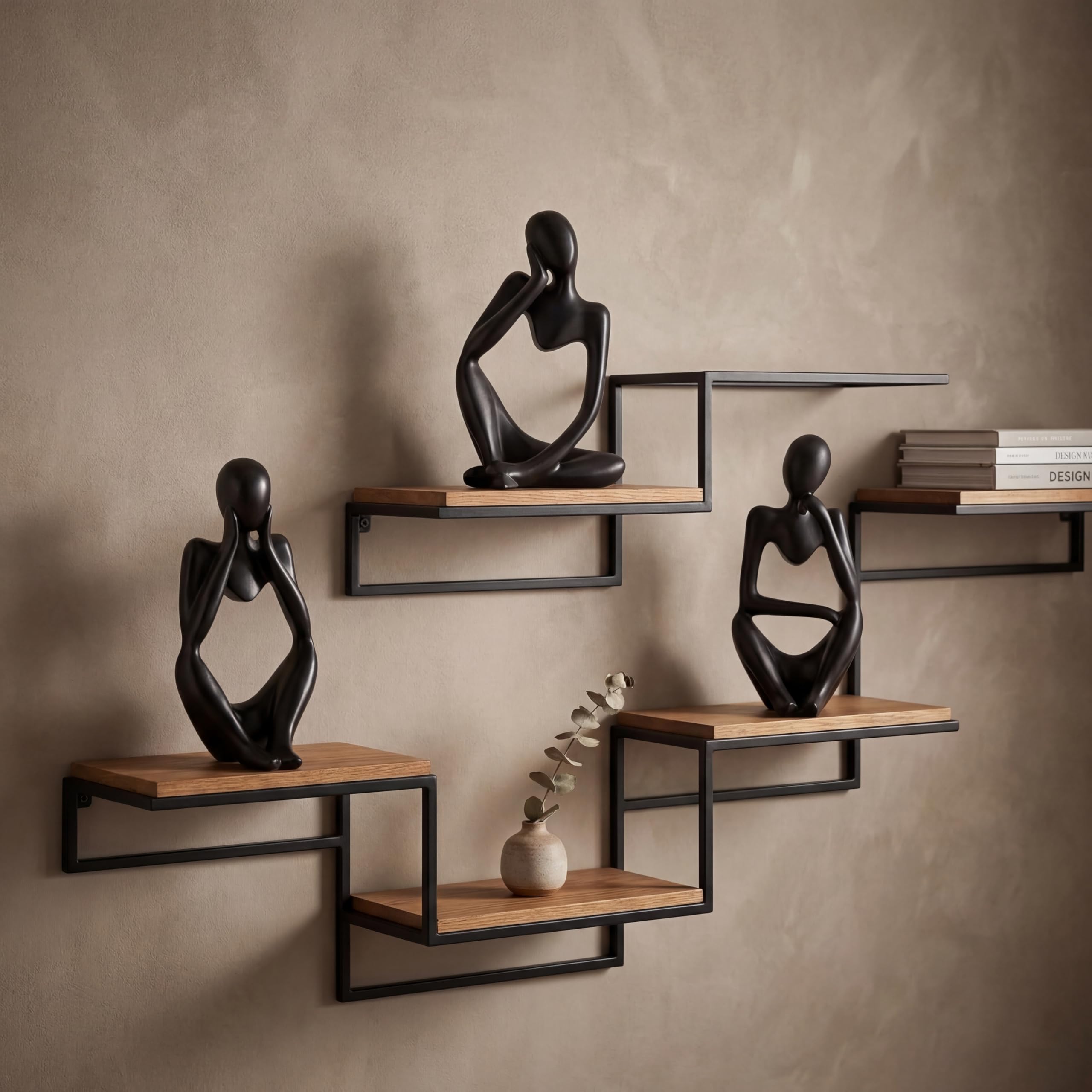 Black Thinker Statue — Set of 3 view 6