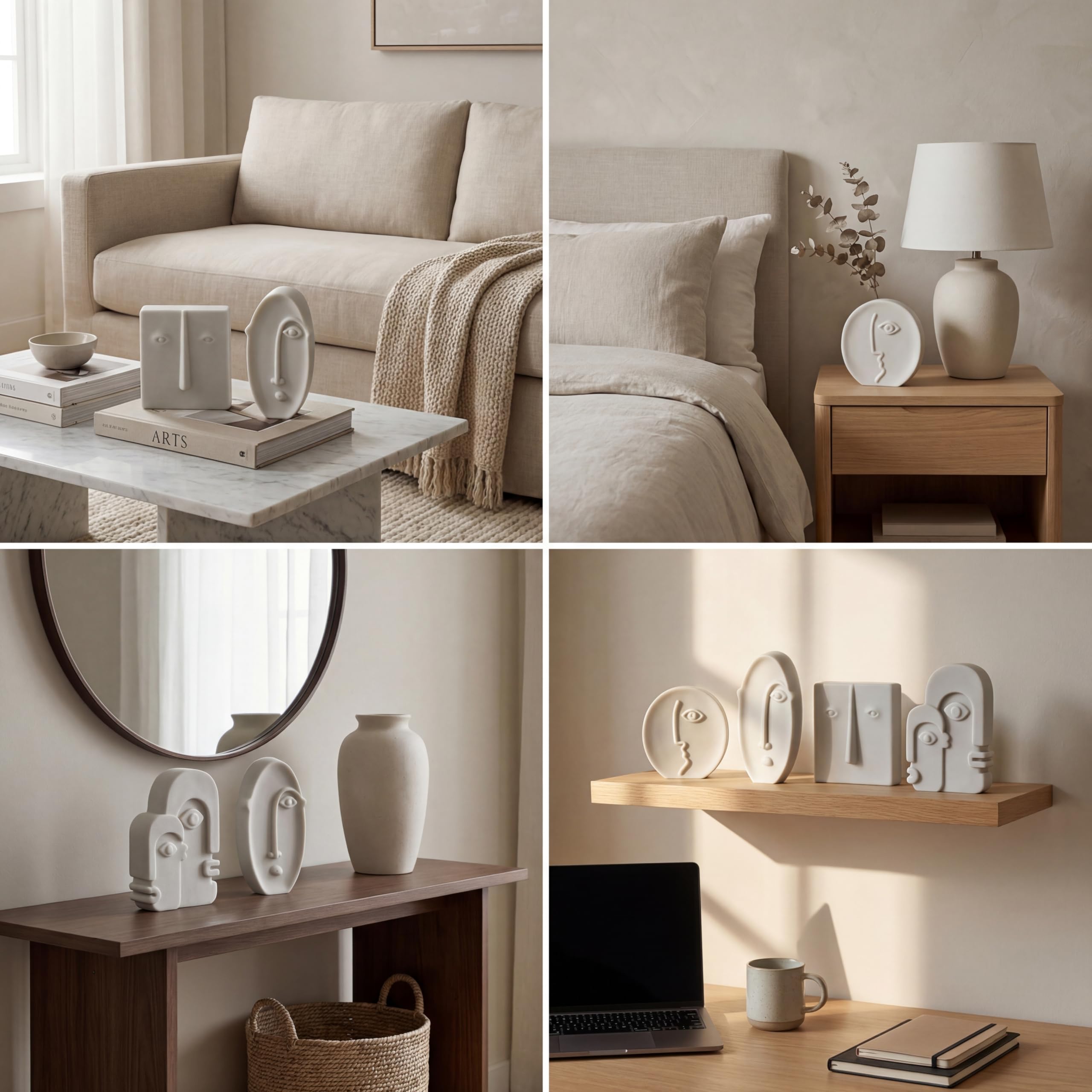 Abstract Face Sculptures — Set of 4 view 6