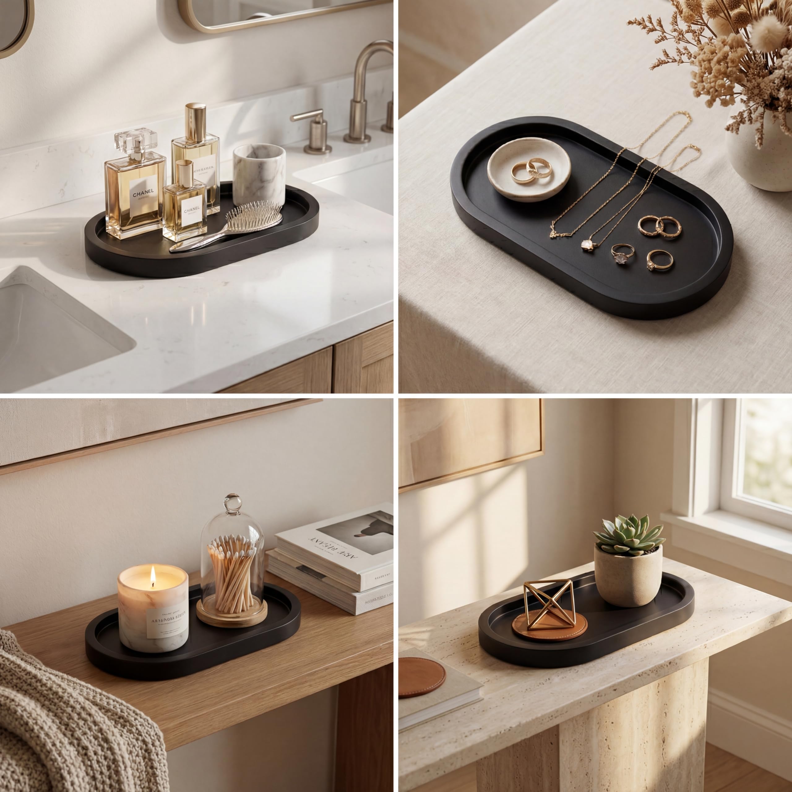 Black Oval Decorative Tray view 6